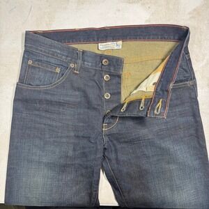 Raleigh Denim Selvedge Jeans Mens 32x31 Mens Button-Fly Straight White Oak Cone